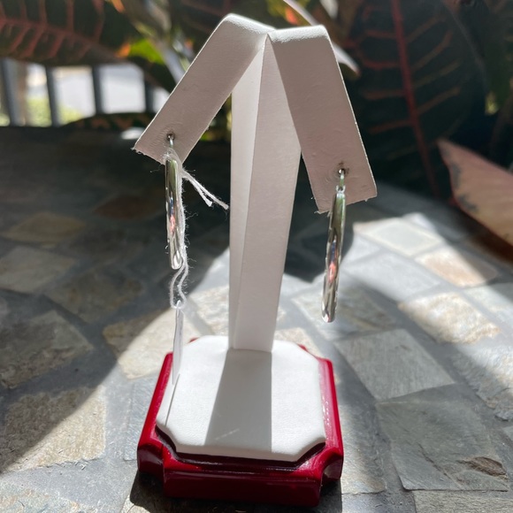 SOLD ⭐️ Sterling Silver Hoop Earrings - Picture 3 of 13